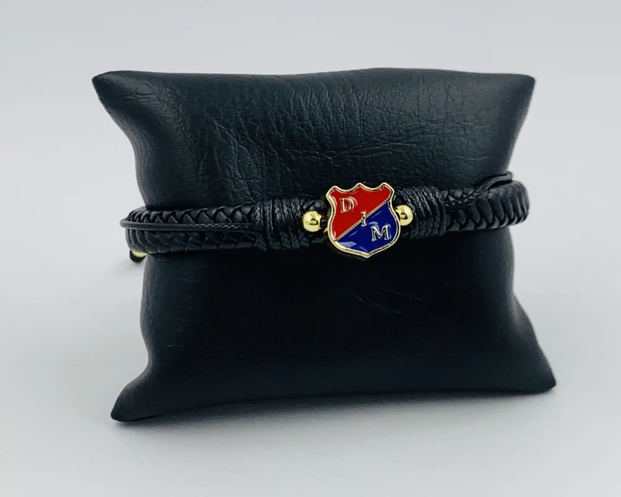 Pulsera de Equipos de Fútbol en Cuero y Oro Laminado