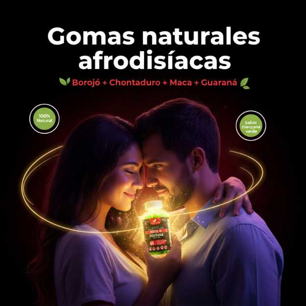 Gomas de Chontaduro, Borojó, Guaraná y Maca