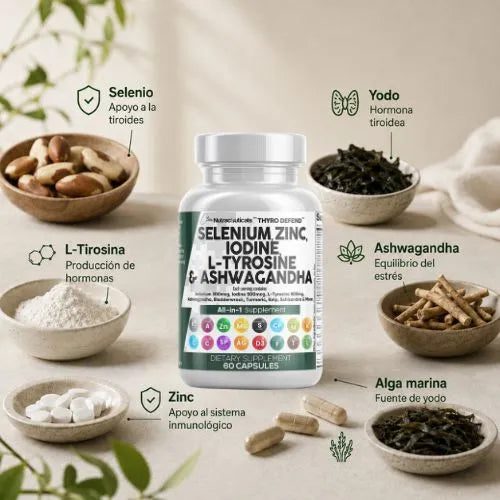 ThyroDefend - Controla la hormona de la Tiroides, mantén un peso estable y aumenta tus niveles de energía (60 CÁPSULAS)