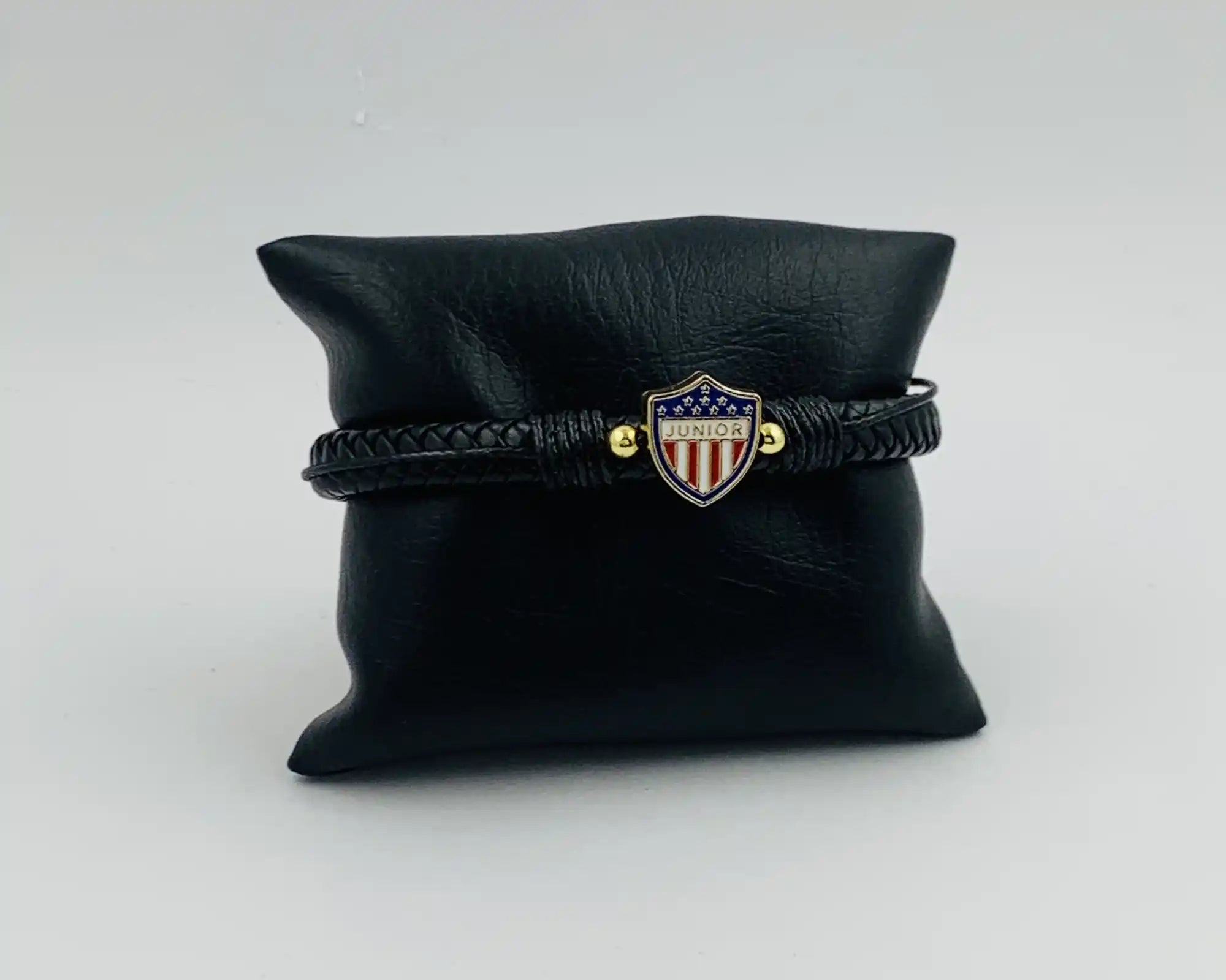 Pulsera de Equipos de Fútbol en Cuero y Oro Laminado