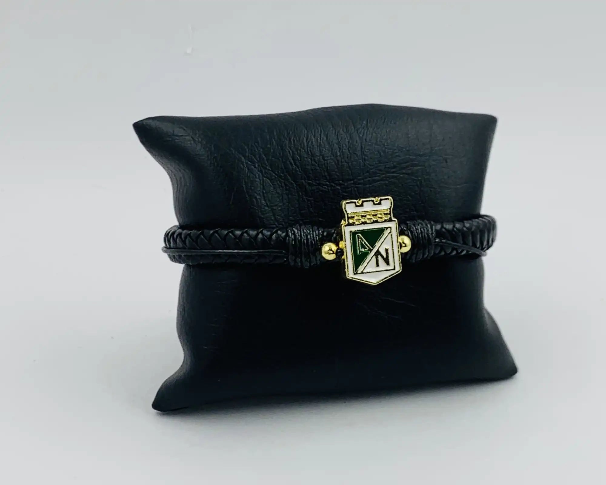 Pulsera de Equipos de Fútbol en Cuero y Oro Laminado