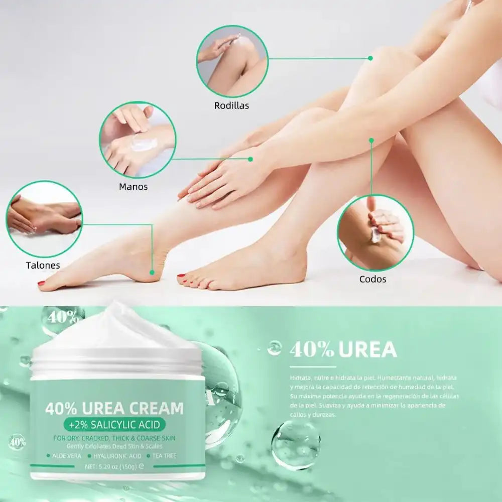 CREMA DE UREA 40% – Repara talones agrietados y suaviza la piel seca