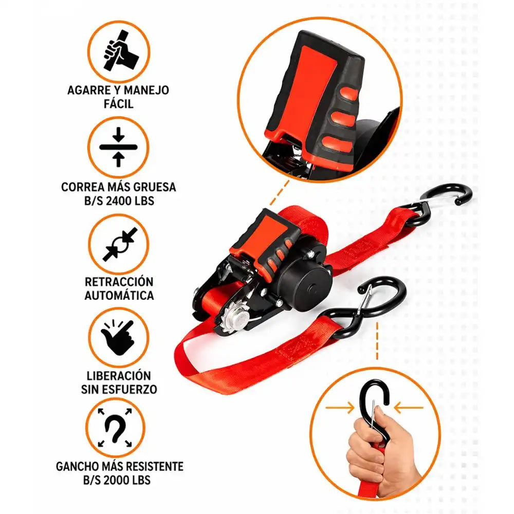 Correas retráctiles de amarre – Asegura tu carga en segundos y sin enredos