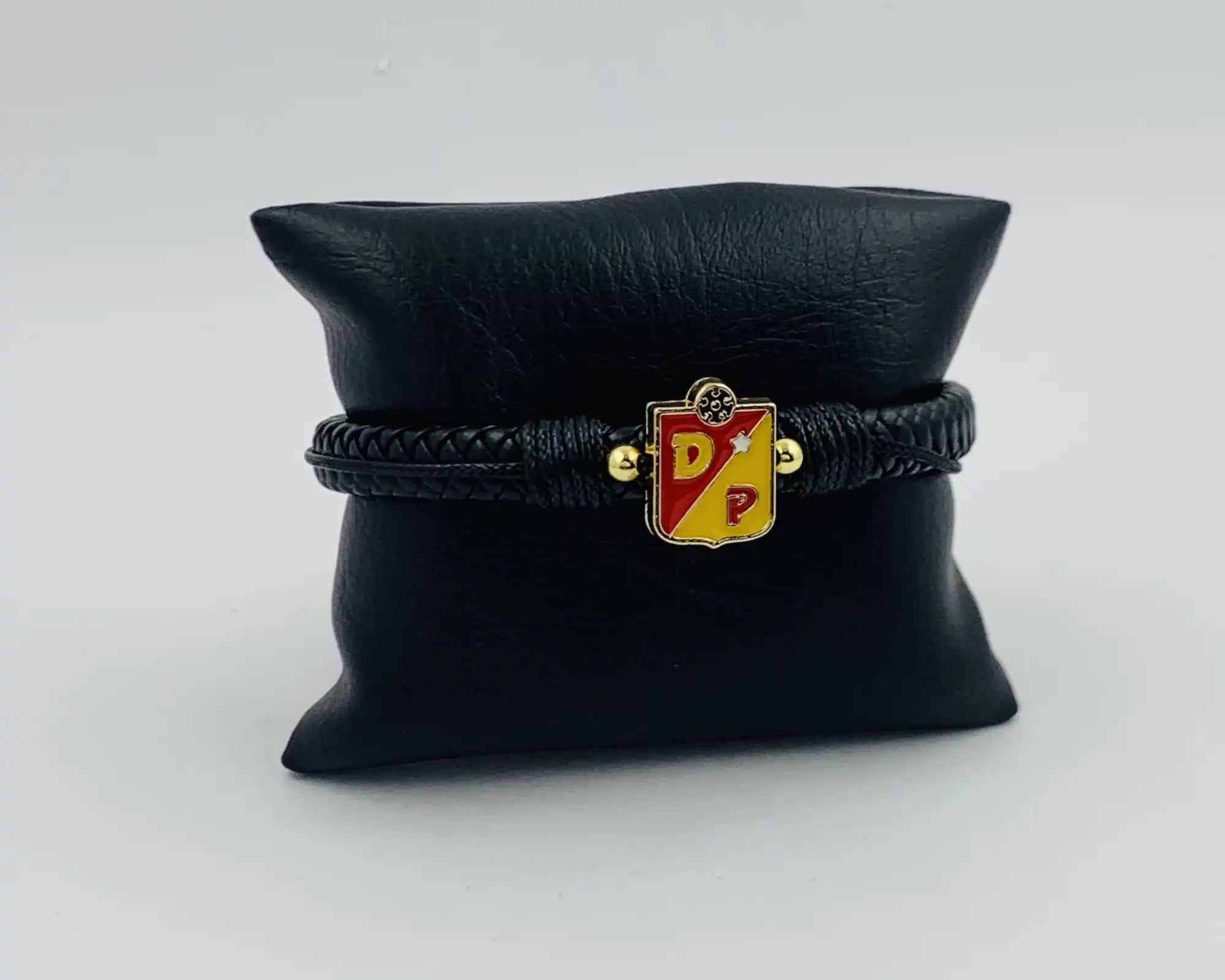 Pulsera de Equipos de Fútbol en Cuero y Oro Laminado
