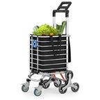 Transporta tus compras por escaleras en minutos y menos esfuerzo, usando su sistema de ruedas giratorias diseñado para avanzar escalón por escalón sin complicaciones.
