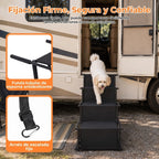 Evita que tu perro tenga que saltar para subir al carro, la cama o el sofá: despliega en segundos y dale una subida más fácil y estable con sus 4 escalones reforzados.