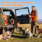 Evita que tu perro tenga que saltar para subir al carro, la cama o el sofá: despliega en segundos y dale una subida más fácil y estable con sus 4 escalones reforzados.