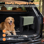 Evita que tu perro tenga que saltar para subir al carro, la cama o el sofá: despliega en segundos y dale una subida más fácil y estable con sus 4 escalones reforzados.