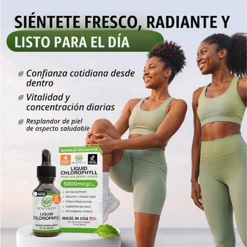 Si después de comer quedas inflado y pesado, incorpora clorofilina y menta en segundos: unas gotas en agua para sentir tu rutina más ligera.