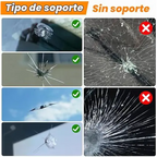 Repara golpes, estrellas y fisuras del parabrisas en minutos con resina de alta penetración y sistema de inyección a presión, sin desmontar el vidrio ni usar herramientas complicadas