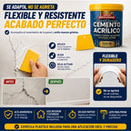 Repara grietas, huecos e imperfecciones desde la primera aplicación con cemento acrílico de alta adherencia, listo para usar en minutos y sin preparar mezclas ni llamar a un maestro.