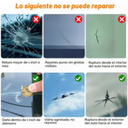 Repara golpes, estrellas y fisuras del parabrisas en minutos con resina de alta penetración y sistema de inyección a presión, sin desmontar el vidrio ni usar herramientas complicadas