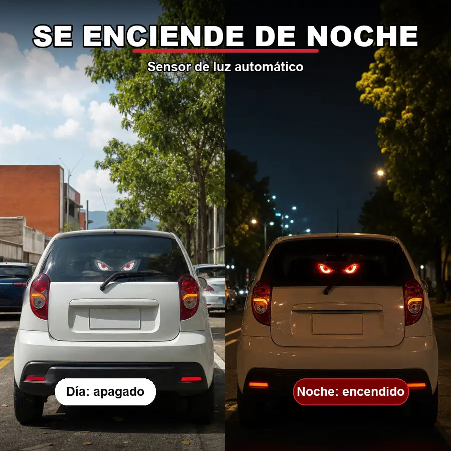 Ojos LED Solar para carro y moto: mirada agresiva, carga solar, independientes y con ventosas ultraresistentes